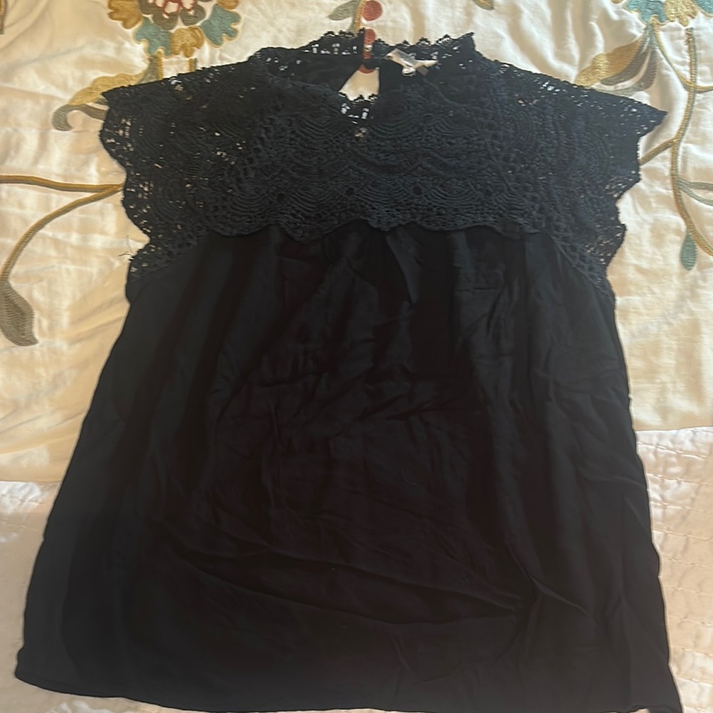 Buckle Black Lace Top